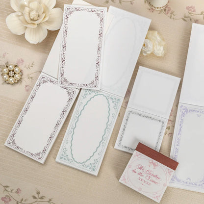 50sheets The Garden By The Seine Vintage Flower Border Memo Pad Creative DIY Journal Material Collage Stationery Note