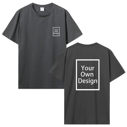 Custom Cotton Customized Print Short Sleeve T Shirt Summer Tops Tees DIY Your Like Photo Or Logo Cotton T-shirt Men Clothing