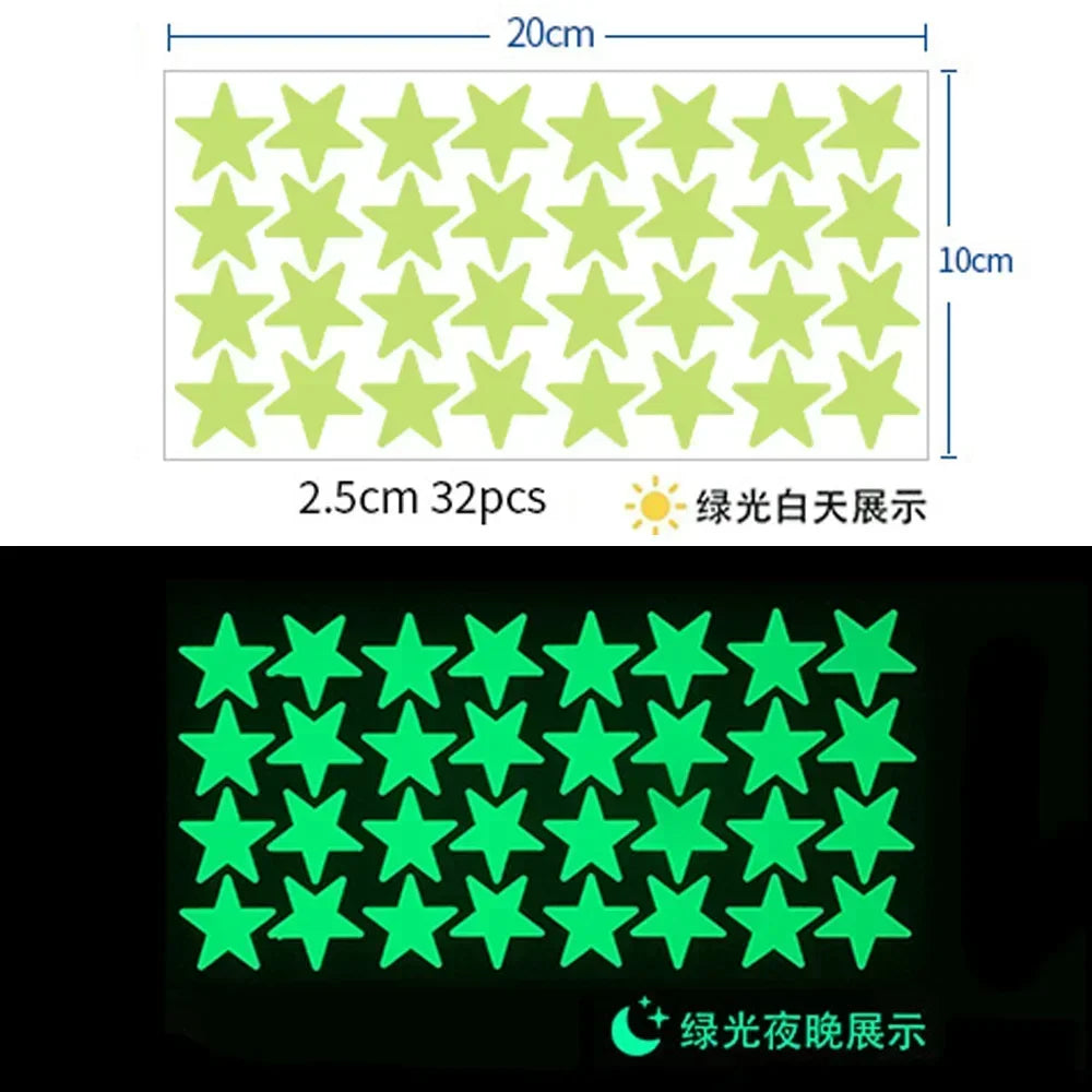 Luminous Wall Stickers for Kids Rooms Dots Stars Ceiling Wall Decals Glowing Stickers Wall Decals Glow In The Dark Home Decor
