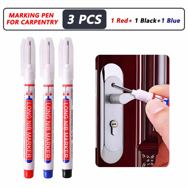 iLMH 1-40PCS Deep Hole Long Nib Head Markers For Metal Perforating Pen Waterproof Bathroom Woodworking Decoration Multi-Purpo