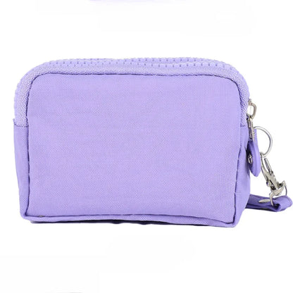 Mini Nylon Coin Purse Key Bag Women Wallets Zipper Waterproof Portable Three Layer Card Holder Female Girl Handbag Headphone 