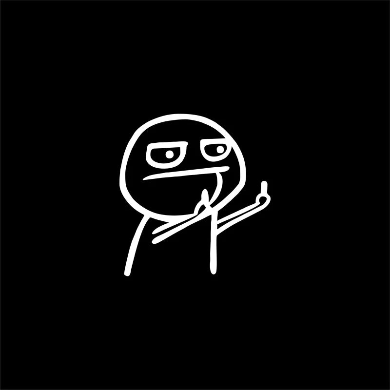 Motorcycle Car Cartoon Funny Middle Finger Reflective Vinyl Car Sticker Bicycle Decal Styling Decor Exterior Accessories - Wh