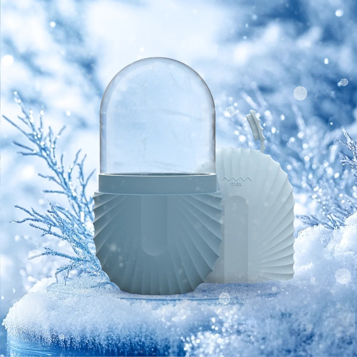 1pc silicone face ice cube mold for Beauty and Skin Care silicon face ice roller - Blue