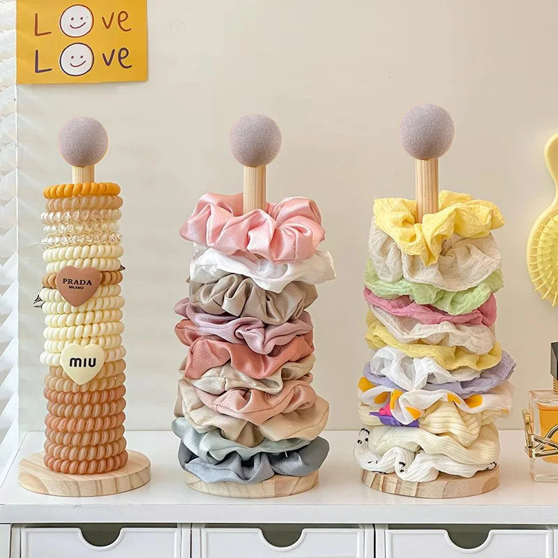 Wooden Hair Band Holder Children Rubber Band Hair Rope Accessories Storage Rack Display Shelf For Living Room Easy To Assembl