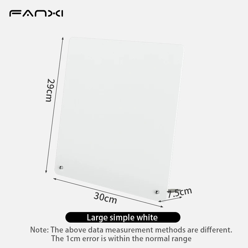 Magnetic Bulletin Board with Stand Magnetic Board for Tabletop with Magnetic Clamp Metal Board for Magnets Display - Large wh