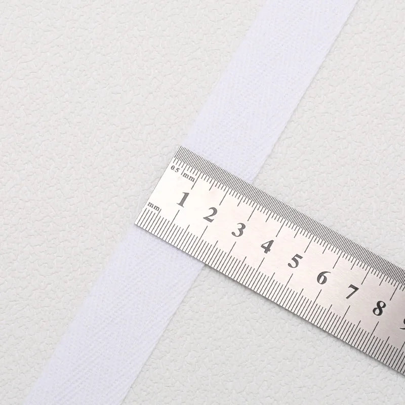 5yards 10/15/20/25/30/40/50mm Cotton Herringbone Webbing Tape Beige/White/Black High Tenacity Twill Binding Ribbon For Garmen
