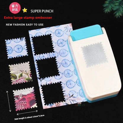 Extra Large 3.8*3.8cm Square Stamps and 3.8*3.2cm Rectangular Stamps DIY Handmade Punch Tool Effortless Stamp Embossing Machi