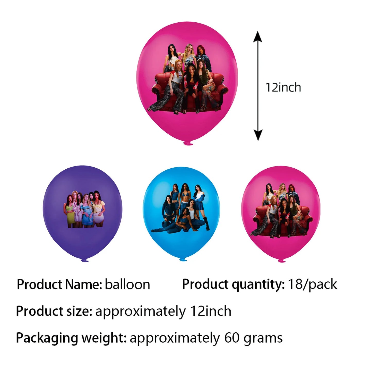 K-Katseye Birthday Decoration Kpop Girl Group Napkin Balloon Cup Plate Tablecloth Banner For Girls Festival Party Fans Gift -