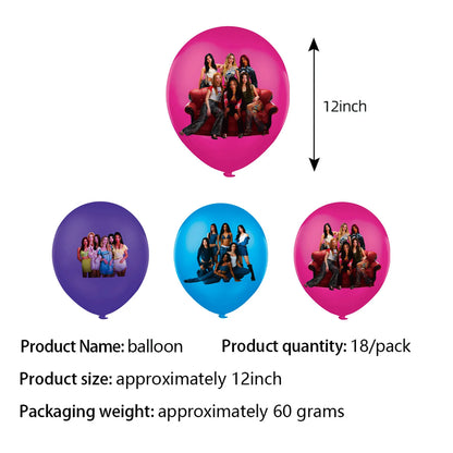 K-Katseye Birthday Decoration Kpop Girl Group Napkin Balloon Cup Plate Tablecloth Banner For Girls Festival Party Fans Gift -