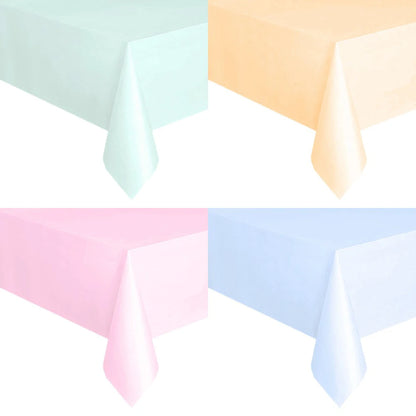 Disposable Tablecloth White Pink Table Cover Plastic Rectangle Desk Cloth for Birthday Wedding Party Table Decor Xmas