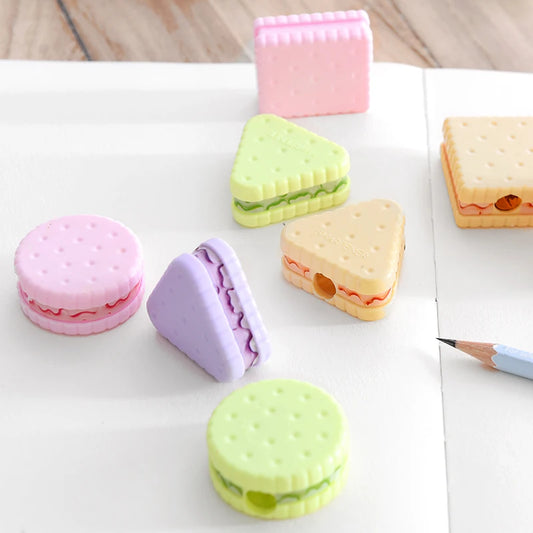 Lytwtw's Stationery School Office Supplies Cute Cookie Sharpener For Pencil Creative Item back to school Lovely