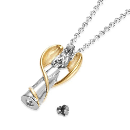 Cremation Urn Necklace for Ashes Angel Wing Keepsake Locket Stainless Steel Cremation Jewelry Waterproof Memorial Pendant Gif
