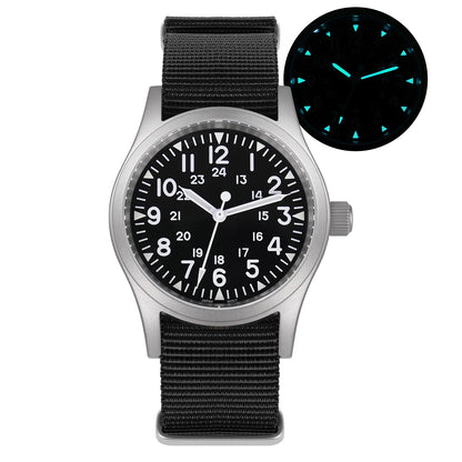 Militado ML05 Vintage Watch VH31 Sweep Second Movement Domed Sapphire Crystal With High Clear AR Coating Luminous 38mm Watche