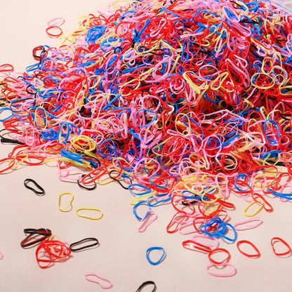 500/1000/2000pcs Girls Colourful Disposable Rubber Band Hair Ties Headband Children Ponytail Holder Bands Kids Hair Accessori
