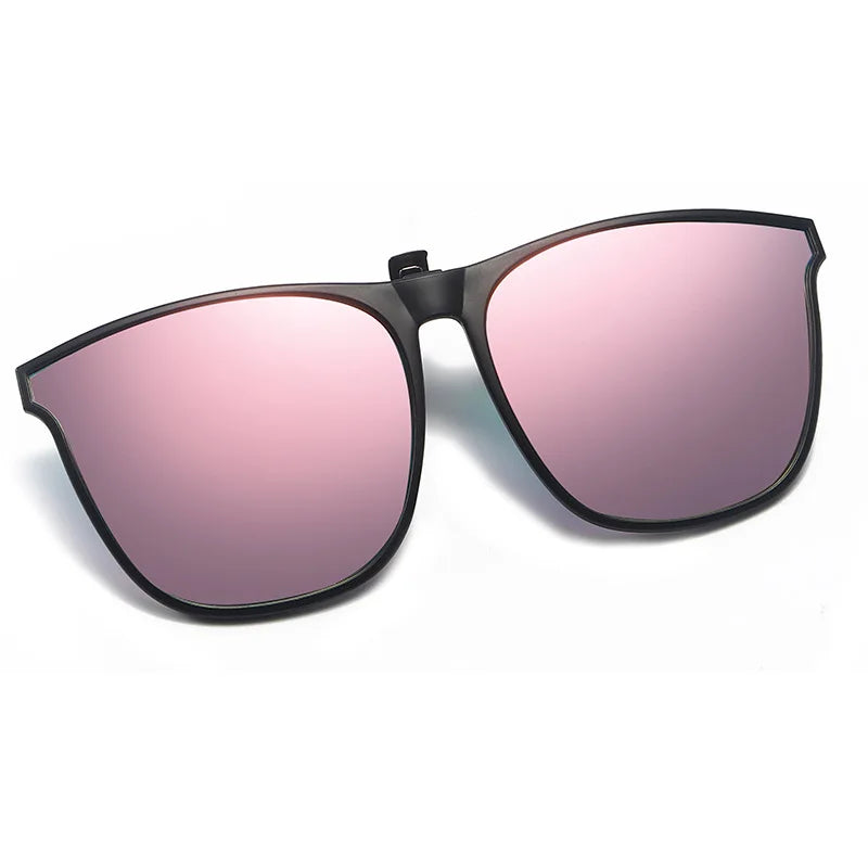 Polarized Clip On Sunglasses Men Car Driver Goggles UV400 Sun Glasses Anti Glare Vintage Square Glasses - CL3