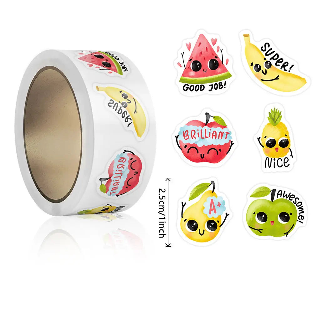 100-500pcs Stationery Stickers Birthday Party Back ground Fruits Balloon Happy Banner Refrigerator Vegetable Stickers