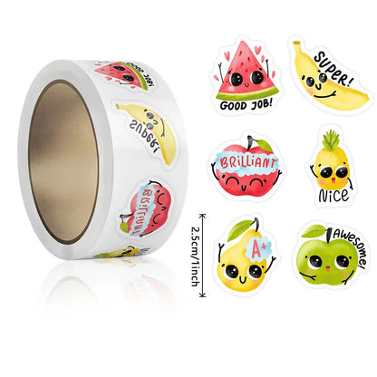 100-500pcs Stationery Stickers Birthday Party Back ground Fruits Balloon Happy Banner Refrigerator Vegetable Stickers