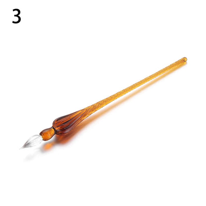Vintage Glass Dip Dipping Pen Art Painting Supplies Reusable Filling Ink Signature Calligraphy Fountain Pen - Type1-3