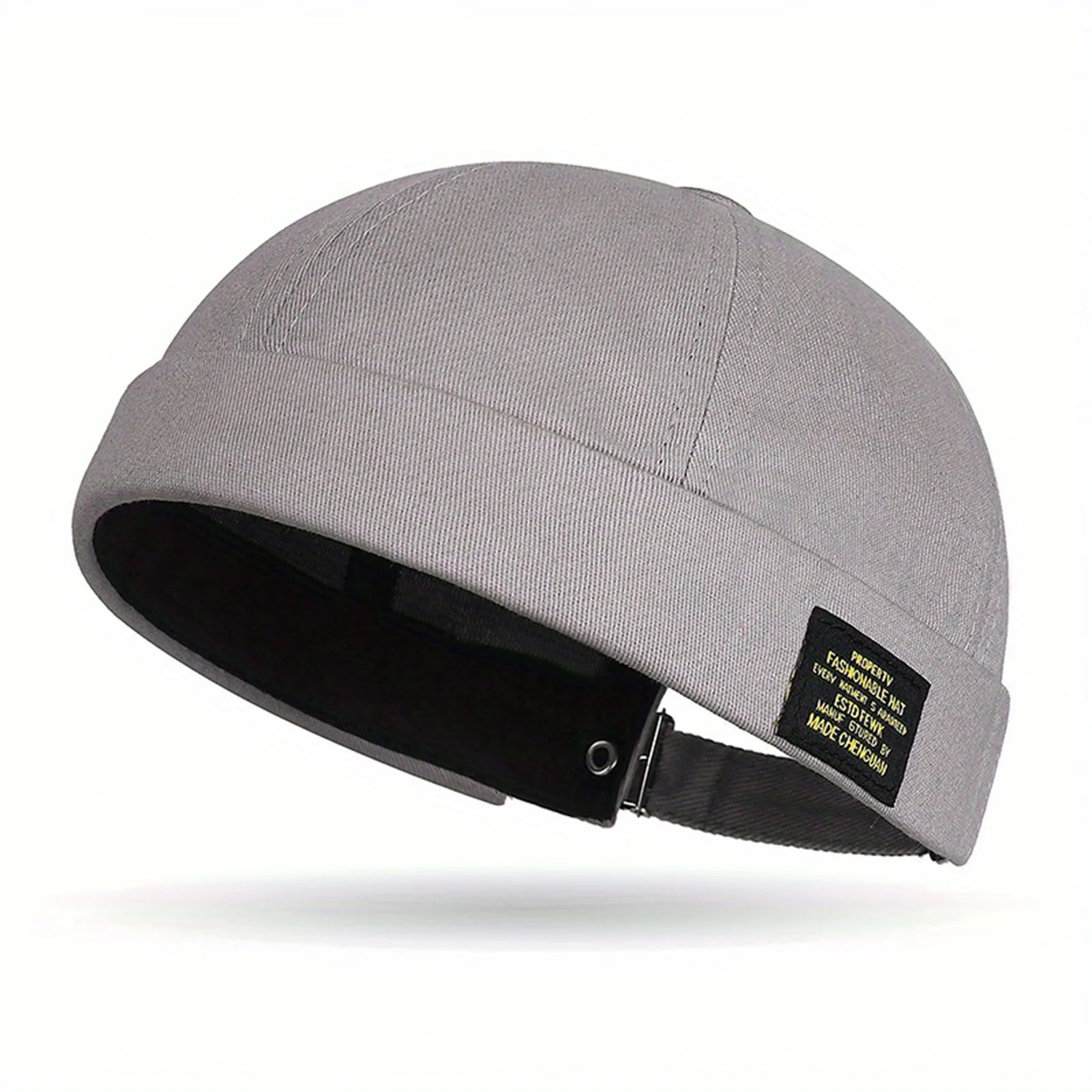 Brimless Hat for Men Women Cotton Classic Solid Color Beanie Beaded Hip Hop Hat for Outside Cycling Riding Activities - GRAY