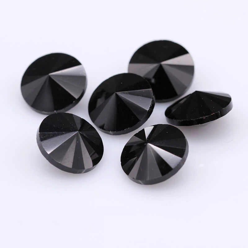 Fantastic 6/8/10/12/14/16/18/25MM Rivoli Cabochons Round Fancy Rhinestone Crystal For Applique Clothing Garment Decoration Be
