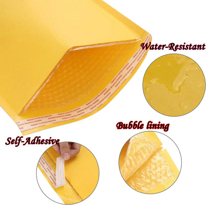 Kraft Bubble Mailers Self Seal Adhesive Shipping Bags, Cushioning Padded Envelopes for Shipping, Mailing, Packaging