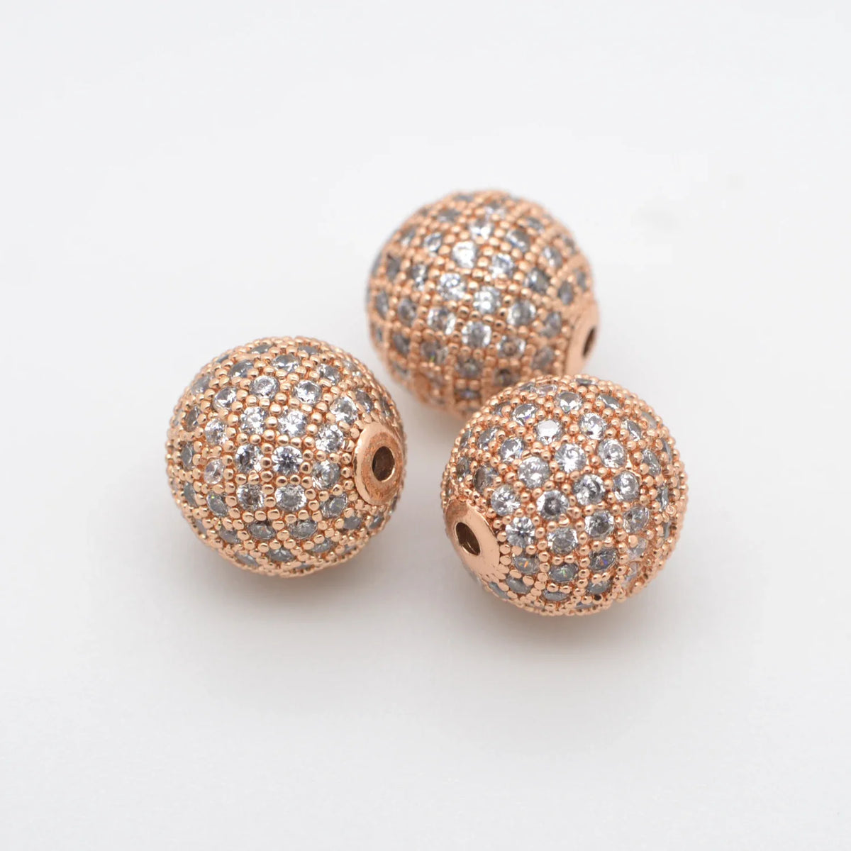 Beads for Jewelry Making Gold Silver Color Accessories Paved Zircon Spacer Bead String Beaded Diy Necklace Bracelet Chain Cha