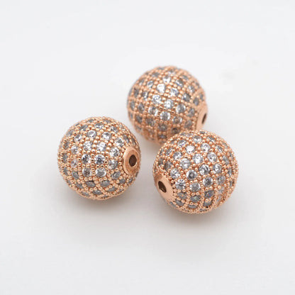 Beads for Jewelry Making Gold Silver Color Accessories Paved Zircon Spacer Bead String Beaded Diy Necklace Bracelet Chain Cha