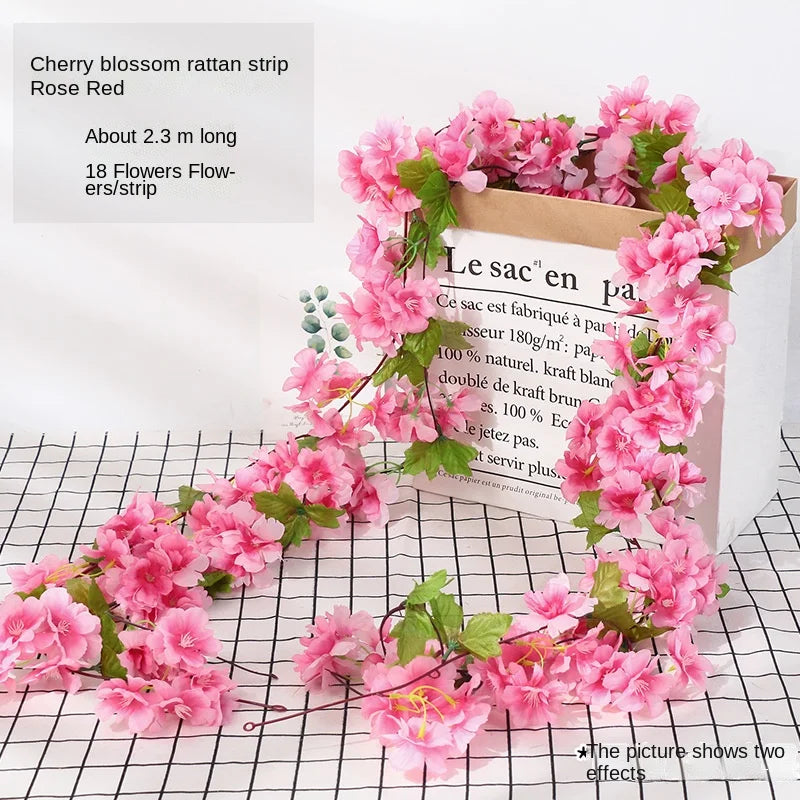 7ft 2m Flower String Artificial Wisteria Vine Garland Plants Foliage Outdoor Home Trailing Flower Fake Flower Hanging Wall De
