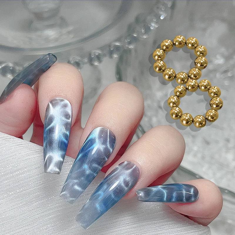 10pcs/20pcs Water Ripple Cat Eye Magnetic Gel Beads Multifunctional Nail Art Flower Carving Cat Magnet DIY Nail Art Design To