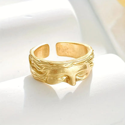 Vintage Half Face Sculpture Fashion Ring Unique Design For Women Men Suitable for Memorial Gifts Festival Gifts & Everyday
