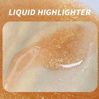 USHAS 4 Color Body Liquid Highlighter Facial Contour Brightening Makeup Long Lasting Sequin Illuminating Moisturizing Highlig