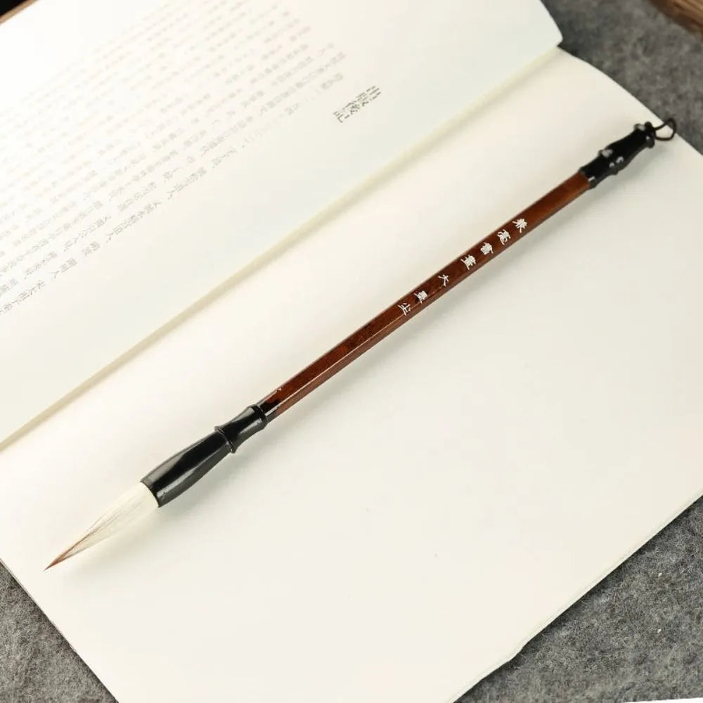 Traditional Chinese Calligraphy Brush Oil Painting Wolf Hair Scriptures Writing Brush Oil Watercolor Wood Art Paint Brush - L