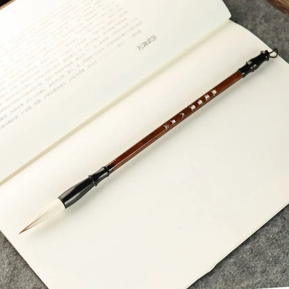 Traditional Chinese Calligraphy Brush Oil Painting Wolf Hair Scriptures Writing Brush Oil Watercolor Wood Art Paint Brush - L