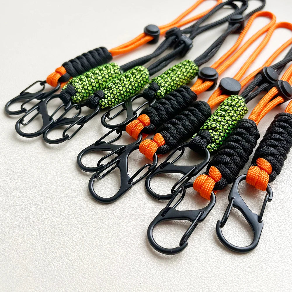 1pcs/2pcs/6pcs Hand woven Umbrella Rope Outdoor Keychain Wrist Rope Outdoor External Buckle Car Key Hanging Rope