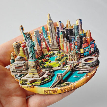America Travel Souvenirs New York Metal Fridge Magnets United States Manhattan Statue of liberty Fridge Stickers Wedding Gift