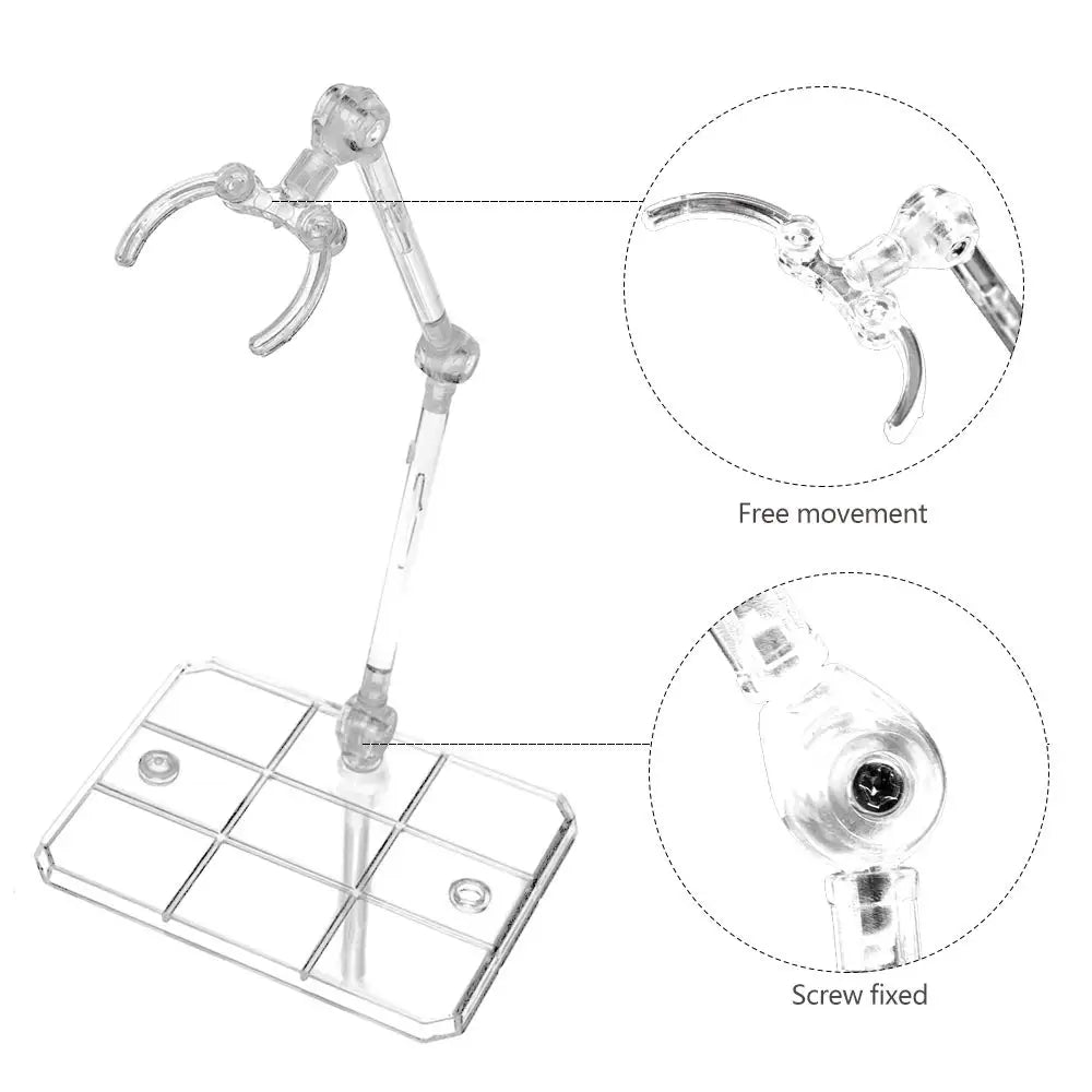Clear Action Figure Stand,Assembly Action Figure Display Holder Base Doll Model Support Stand for HG RG SD SHF Gundam 1/144 T
