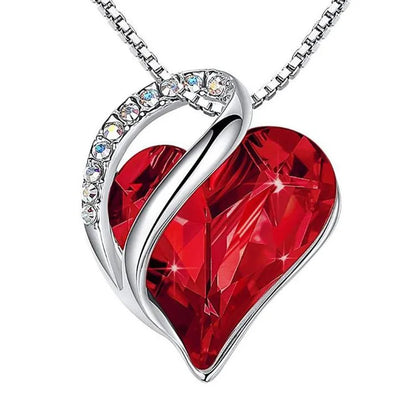 New Valentine's Day Gift Ocean Heart Love Necklace with Eternal Rose Jewelry Box For Girl Mother's Day Gifts