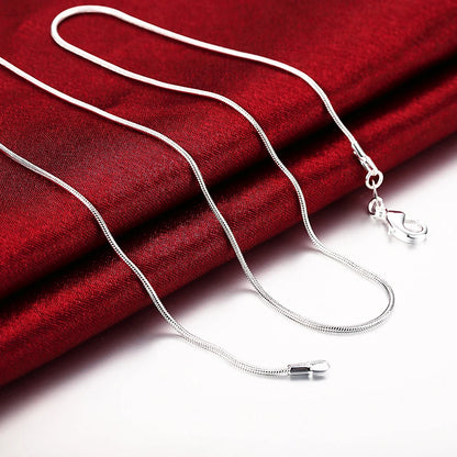 10PCS LOT 925 Sterling Silver 16/18/20/22/24/26/28/30 Inch 1mm Snake Chain Necklace For Woman Man Fashion Jewelry
