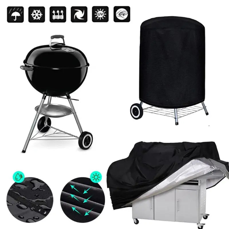 5 Size BBQ Grill Barbeque Cover Anti-Dust Waterproof Weber Heavy Duty Charbroil BBQ Cover Outdoor Rain Protective Barbecue Co