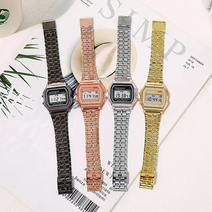Sports Rose Gold Children Watches for Women Electronic Digital Display Retro Style Alarm Clock Men's Relogio Masculin Reloj