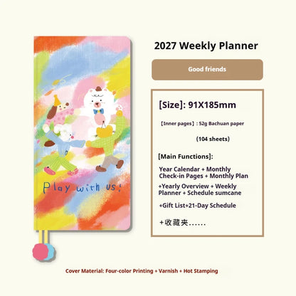 Kinbor 2027 Full Year A5 A6 Notebook Planner 52g Bachuan Paper Daily Journal Agenda Month Year Recrod Book Time Management Bo