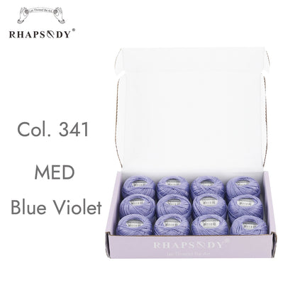 Rhapsody Size #8 Pearl Cotton Crochet Thread Embroidery Craft Needle Cross Stitch Egyptian Cotton Mercerized 12 Balls Set - 3