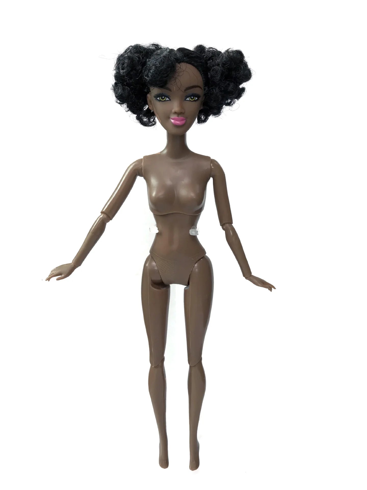 30cm Height Black Dolls Multi-jointed Black Skin African Dolls with Black Hair for Girls Diy Dress Up Toys - Black Skin-E