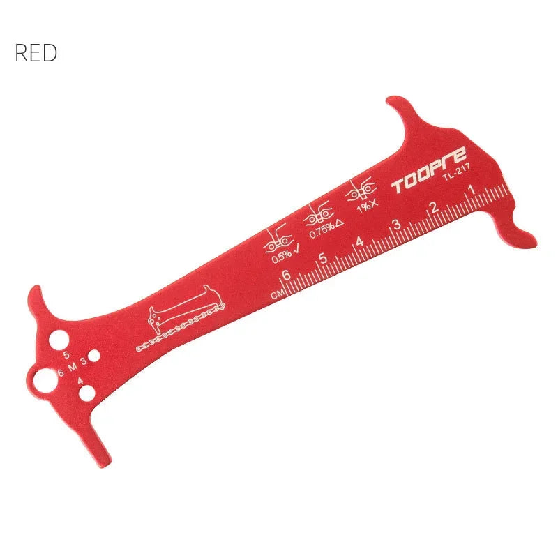 Bicycle Chain Wear Indicator Ruler Repair Tool Stainless Steel Mountain Road Bike Chain Gauge Measurement Checker Screw Diame