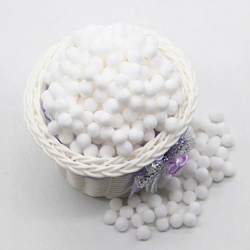 White Pompom 8mm 10mm 15mm 20mm 30mm 40mm Pom Poms Ponpon Crafts Supplies DIY for Kids Garment Sewing Home Wedding Decoration