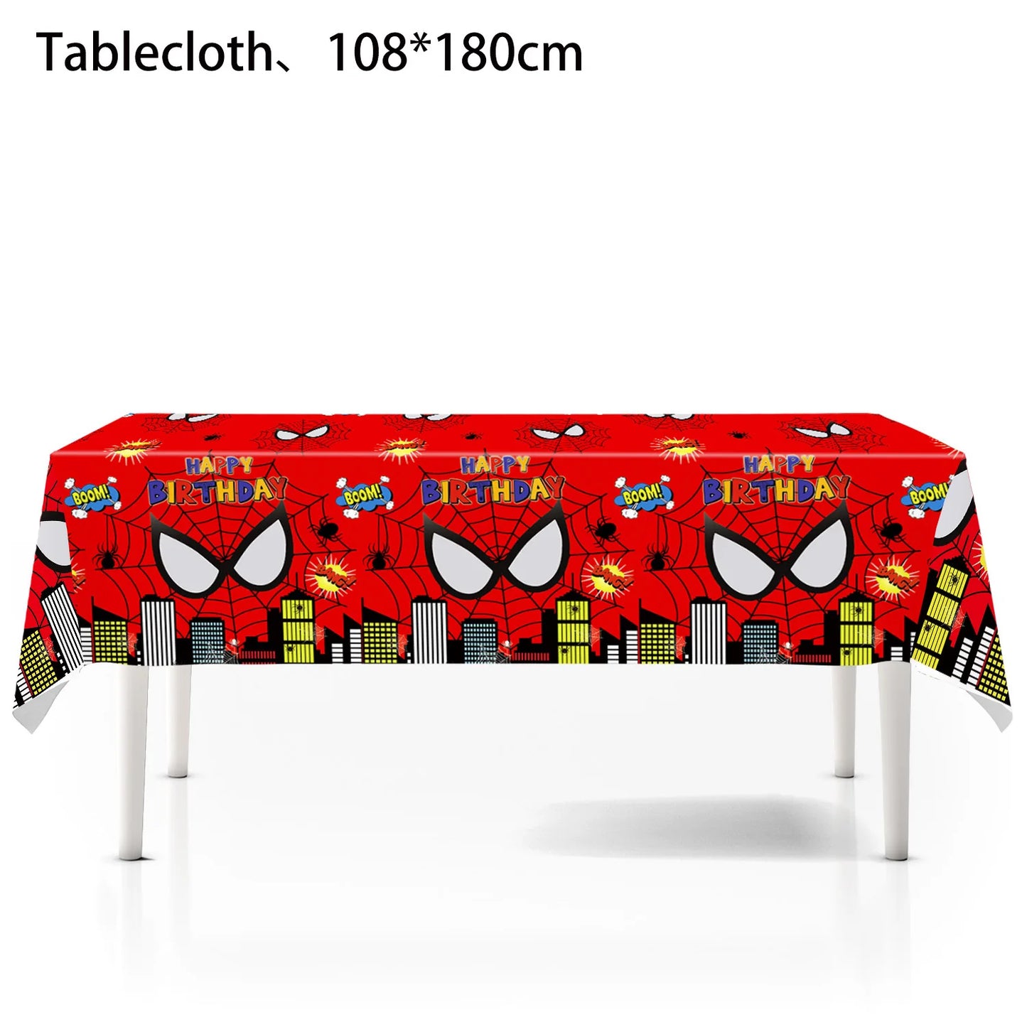 birthday party supplies, Spiderman tablecloth decorations, superhero party supplies, kids birthday party table cover, Spider-