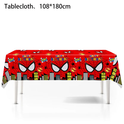 birthday party supplies, Spiderman tablecloth decorations, superhero party supplies, kids birthday party table cover, Spider-