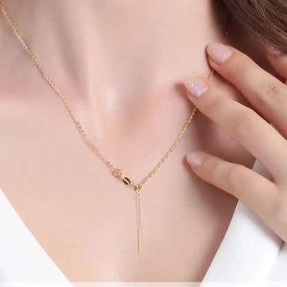 Adjustable Lariat Chain Necklace, Thin Stainless Steel Slide Chain for DIY Pendant Making, Multi-Color Available
