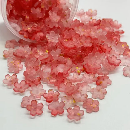 100Pcs/lot 10mm Colorful Flower Acrylic Spacer Beads For Jewelry Making DIY Bracelet Necklace Accessories
