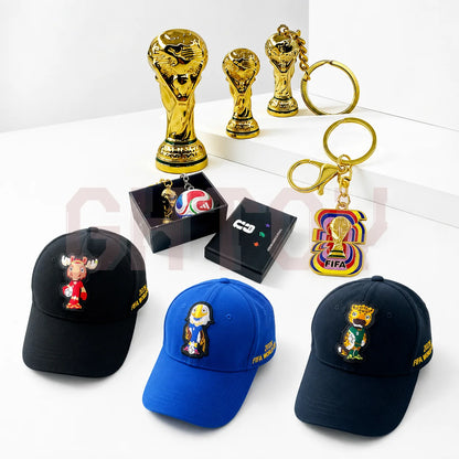 2026 FIFA Trophy Keychain Football Trophy Pendant Soccer Fan Souvenir Backpack Charm Collectible Gift Mascot Model